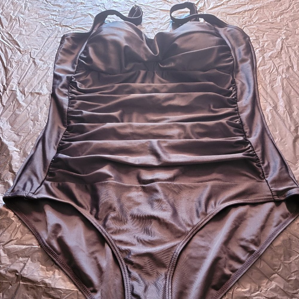 Plus Size All Black One Piece w/Tummy Control